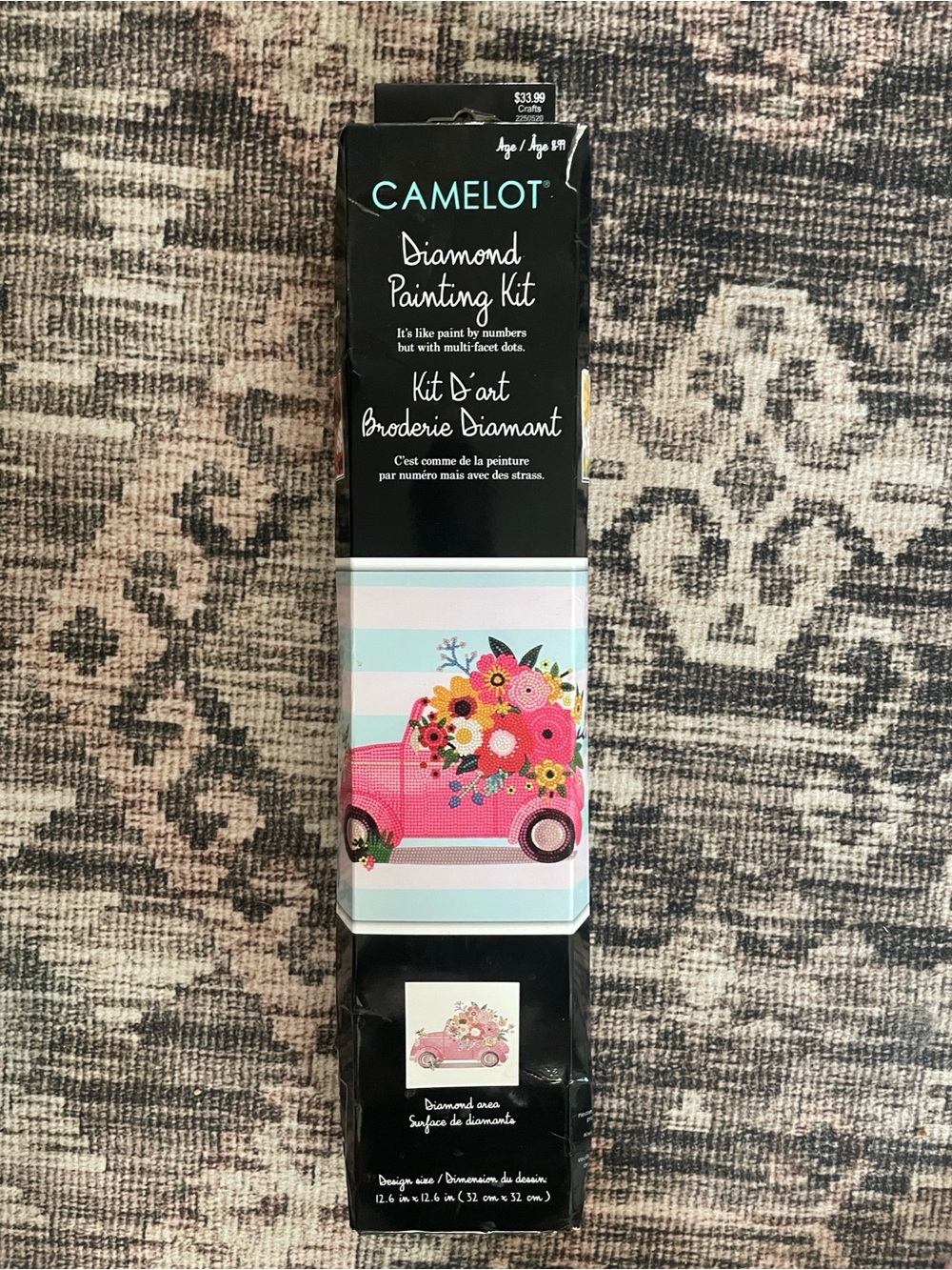 CAMELOT Pink Floral TRUCK Diamond Painting Kit